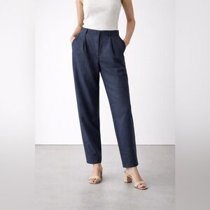 VTG Burberry's Pleated High Rise Straight Leg Wool Pants 14P Minimalist Workwear